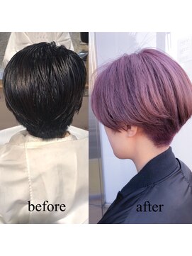 リタ(Lita) Lita遠藤　個性派ピンクアッシュ☆　before→after