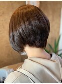 レッドべージュ★スタイリング簡単♪小顔見せ☆丸みショート