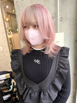 ラニヘアサロン(lani hair salon) 【天神/大名】ミルクティー＆ピンク【デザインカラー】