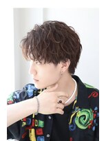 オーシャントーキョー ウエスト 心斎橋(OCEAN TOKYO WEST) ツーブロック波巻きパーマセンターパート