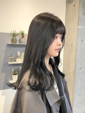 カサネ(casane) 地毛風カラー、オリーブ