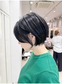 20代30代40代大人美人丸みショートボブ白髪ぼかしハイライト