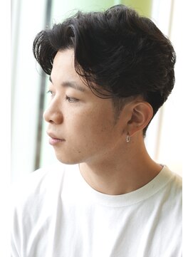 にもう ニュアンスパーマ　センターパート