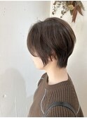 丸みハンサムショート　前髪なし