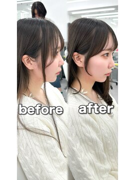 アマトウキョウ アユンチェ(AMA TOKYO×AYUNCHE) 前髪顔まわり韓国ヘアレイヤーカットサイドバンク2wayバンク韓国