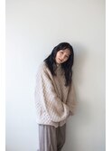 ゆるふわロングスタイル×落ち着いたダークブルーカラー