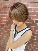 大人可愛い20代30代40代黒髪前下がりショートボブ丸みショート◎
