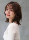 20代30代ミディアム顔周りレイヤーカット髪質改善ストレート