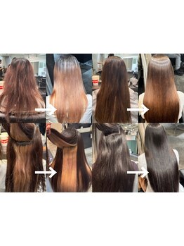 【渋谷駅徒歩5分】複雑なカラー履歴OK!ブリーチ毛・ハイダメージ毛を専用の髪質改善ストレートで艶やかに♪