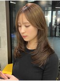 ベージュカラー ワンカール レイヤースタイル
