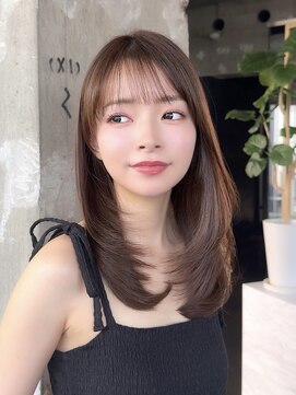 ロビー 表参道(ROBBY) ミディアムレイヤーカット/30代40代50代/顔周りカットくびれヘア