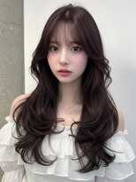 リリーバイフォルテ 静岡駅前店(Lily by FORTE)&nbsp;ロングレイヤー モカブラウン シャギーカット 顔周りレイヤー