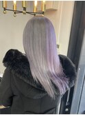 グレーとラベンダーのツートンカラー