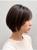 小顔見せ大人ショート×白髪ぼかしベージュ