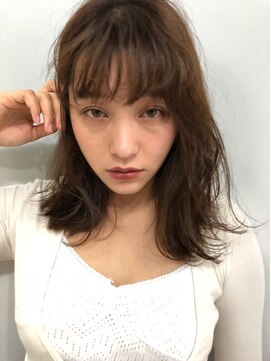 アスター(astar) 【Astar】透明感カラー 軽めミディアム　デジタルパーマ