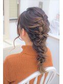 ざっくり編み込みの編み下ろし