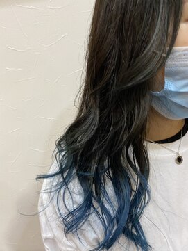 ココ 西葛西南口店(COコ) 根元のプリン気にならない!くすみブルーグラデーションカラー♪