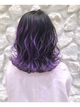 モアナバイヘッドライト 小田原店(Moana by HEADLIGHT) Moana#バレイヤージュ#パープル#ラベンダー