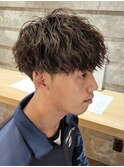 波巻きスパイラルパーマツイストスパイラルパーマメンズマッシュ