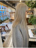 ホワイトベージュ×セミロング
