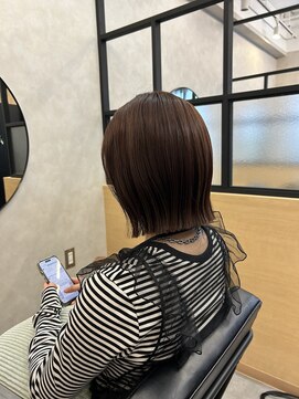 マイルームギンザ 銀座店(my room GINZA) ピンクブラウン ぱっつんボブ 水素トリートメント 銀座