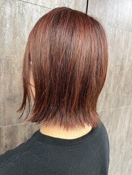 ミック ヘアアンドメイク アップ 駒込店(miq Hair&Make up) ピンクカラー×外ハネ