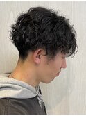 波巻きスパイラルパーマツイストスパイラルパーマ緩めマッシュ