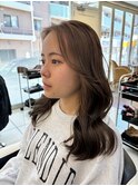 10代20代ブリーチなしまろやかベージュ顔周りカット