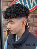 スペインカール フェードカット メンズパーマ