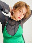 Steelo &nbsp;シアーベージュ×ショートボブ