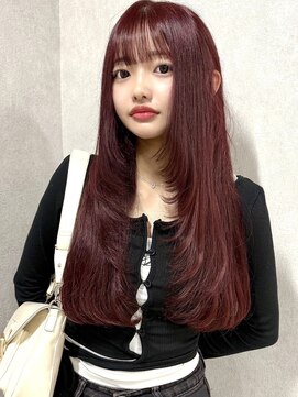 シェノン 心斎橋(CHAINON) ワインレッド/ブリーチなしダブルカラー/レイヤーカット