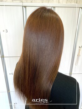 ヘアメイク アリエス 岩切店(HAIR MAKE aries)の写真/ブリーチ毛でも対応可能◎本物の技術で導く美髪ストレート