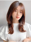 ミニウルフモテ髪ワンカールくびれヘア外ハネボブセミディ