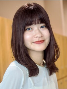ガーデンヨコハマエスト(GARDEN YOKOHAMA est) ミディアムレイヤーくびれヘアワイドバング似合わせカット