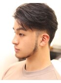 ワックス無しかきあげ風オールバック刈り上げ