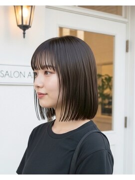アズグロウヘアー(AS GROW HAIR) ぱつっとラインのナチュラルストレートボブ
