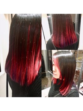 ディーリンク 南橋本店(HAIR MAKE DLINK) 派手髪レッドパープル