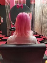リミックス(REMIX by Love hair KING OF PRINCESS HAIR&EXTENTION)&nbsp;原色派手髪　ペールピンク(リタッチブリーチ+カラーバター)