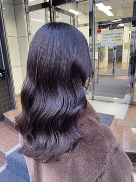 シェノン 梅田(CHAINON) 酸性縮毛矯正×黒髪風ラベンダーカラー/小顔カット