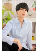 ツーブロックマッシュ黒髪サイドパートショートa1