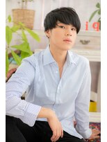 ミック ヘアアンドメイク アップ 駒込店(miq Hair&Make up)&nbsp;ツーブロックマッシュ黒髪サイドパートショートa1