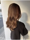 セミロング　ハイライトベージュ
