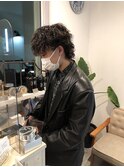 マッシュウルフ×スパイラルパーマ