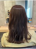 透明感アッシュベージュ×切りっぱなしロング【染谷】