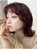 顔周りレイヤーカットくびれヘアミルクティーベージュカラー