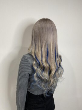 フロレゾンヘアデザインエクステ(floraison hair design exte) ホワイトグレージュ×ブルーインナー