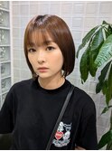 #切りっぱなしボブ#ブラウンカラー#前下がりボブ#ワンレン