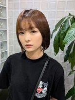 ボアップ 松山店(boappu) #切りっぱなしボブ#ブラウンカラー#前下がりボブ#ワンレン