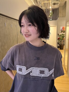 ソイデュエ 梅田(soi due) くせ毛っぼいボブパーマスタイル@村中仁人