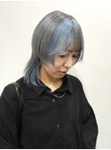 ウルフ×カチューシャインナー(水色/青色/シルバー/グレー/寒色)